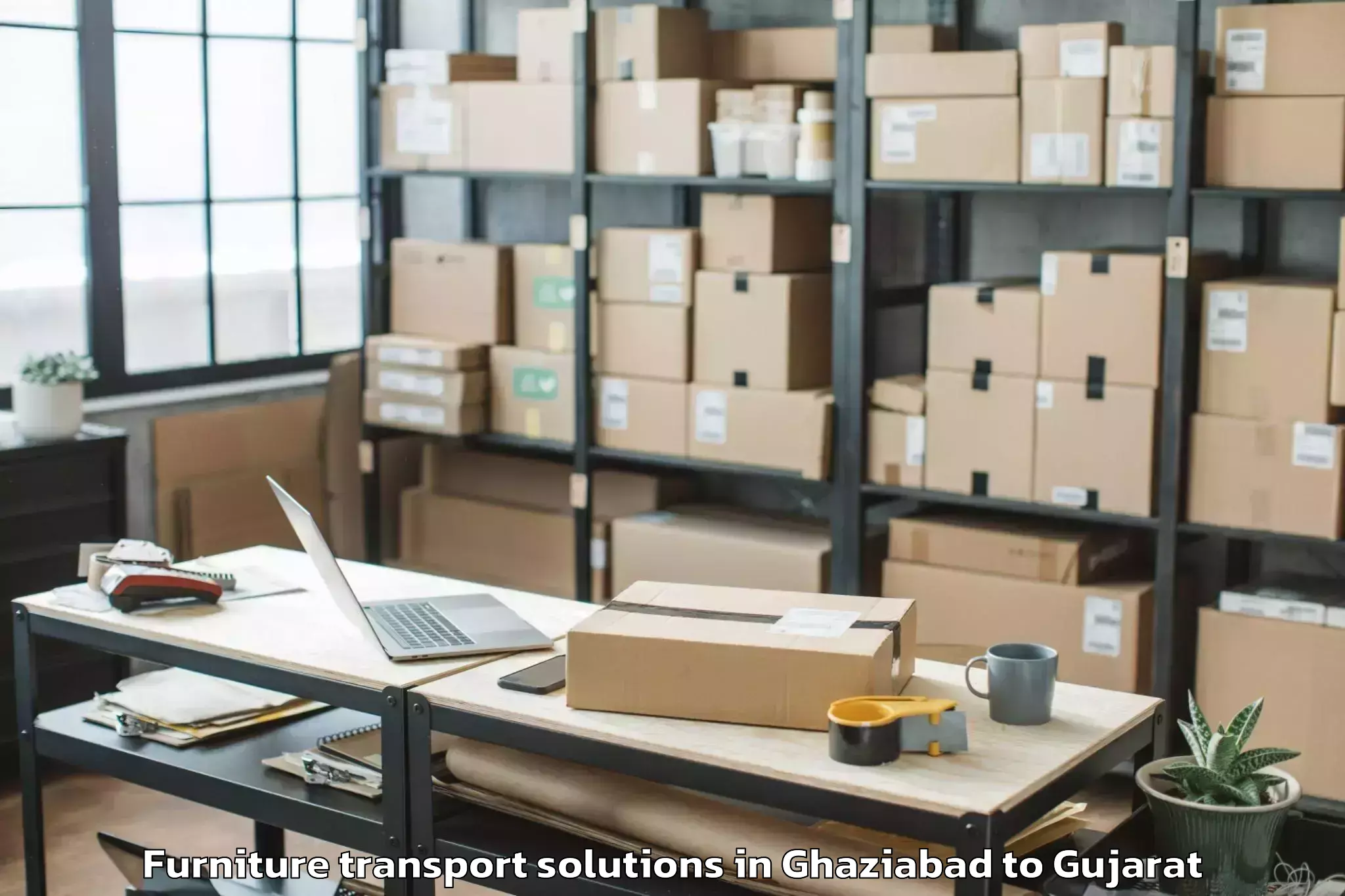 Book Ghaziabad to Hansot Furniture Transport Solutions Online